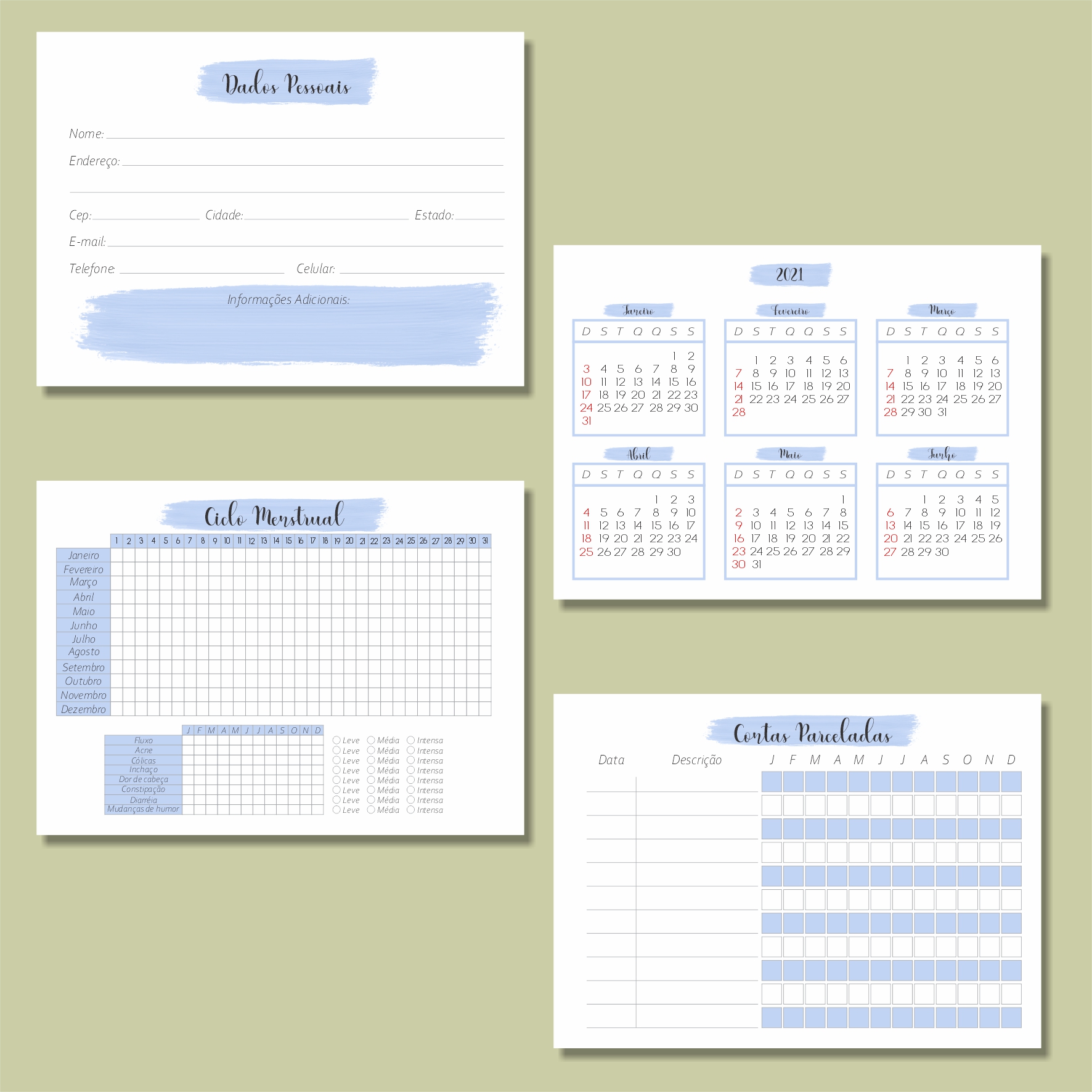 Mini Planner Soft - Azul