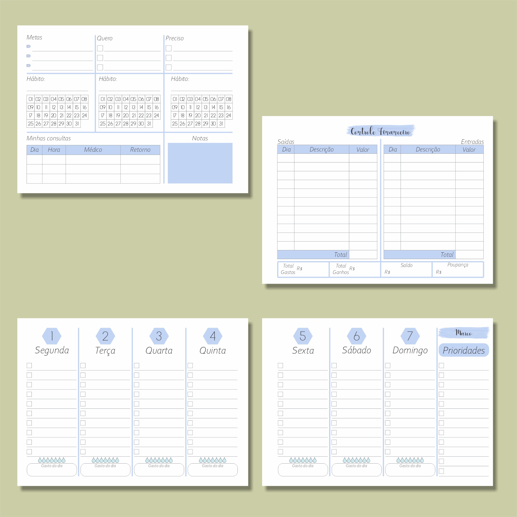 Mini Planner Soft - Azul - Imagem 4