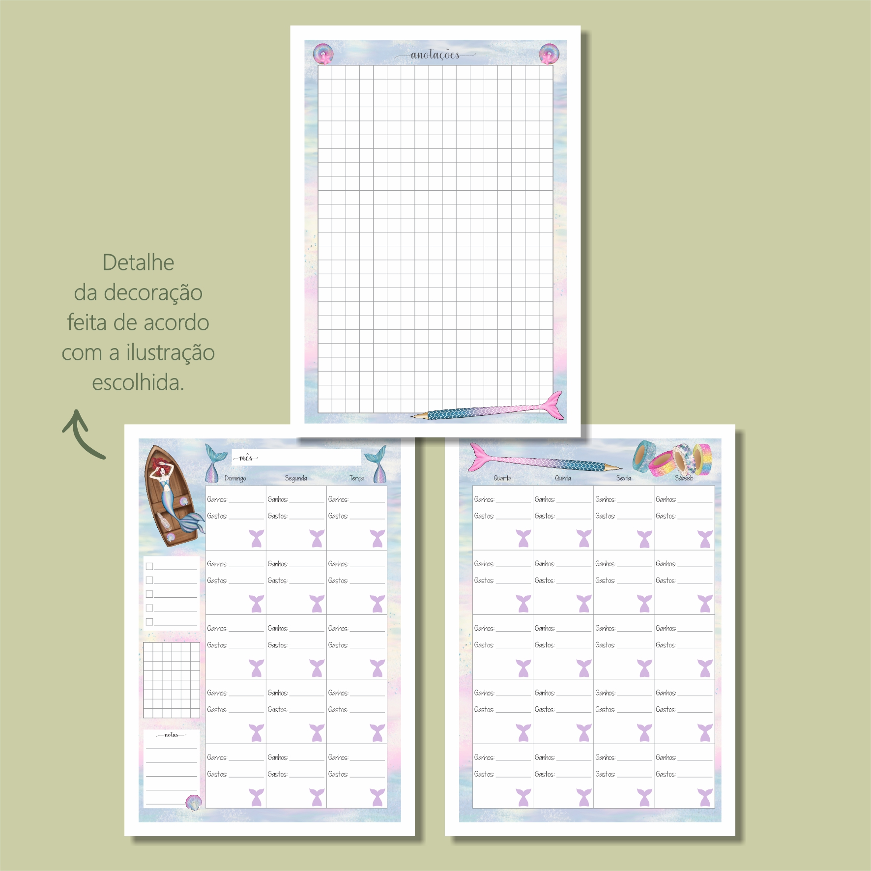Coleção Sereias - Planner Financeiro A6 - Imagem 2
