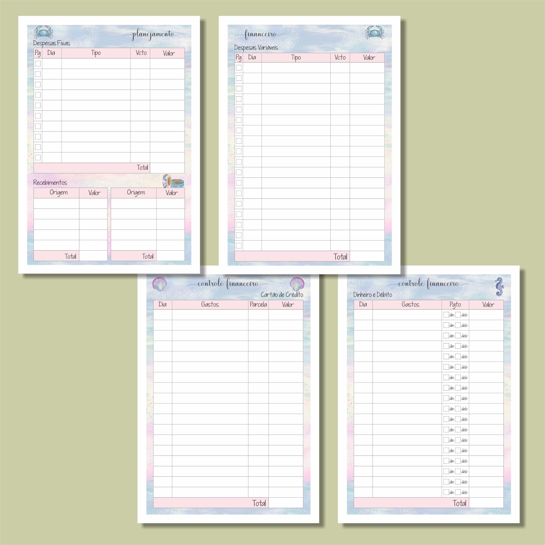 Coleção Sereias - Planner Financeiro A6 - Imagem 3