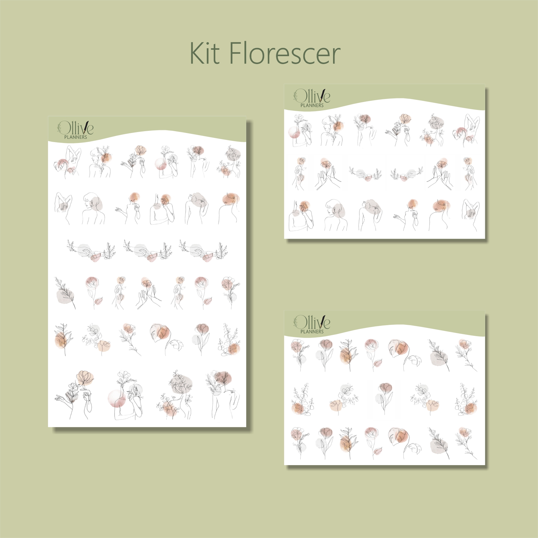 Florescer - Kit (1 cartela e 2 mini cartelas)