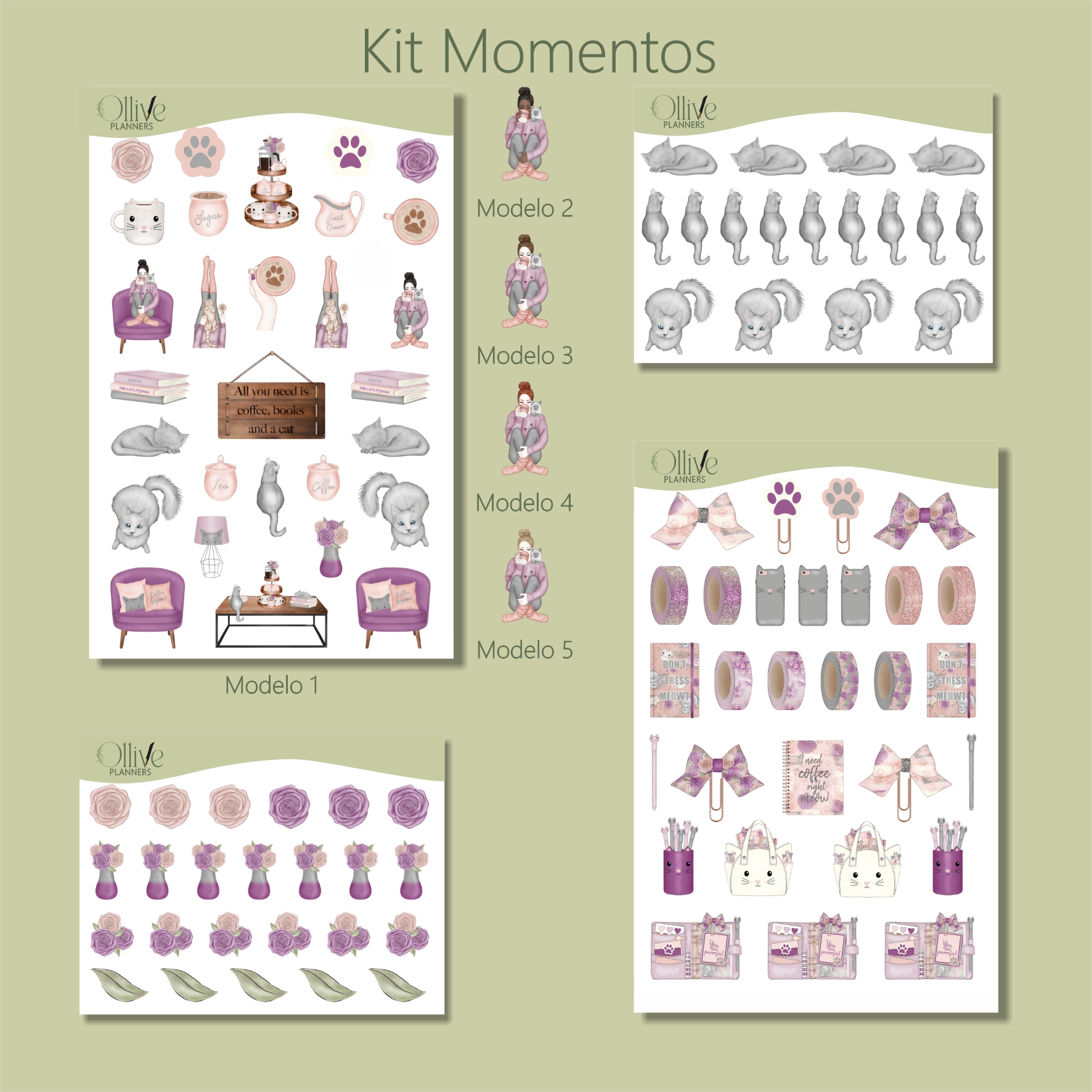 Momentos - Kit (2 cartela e 2 mini cartelas)