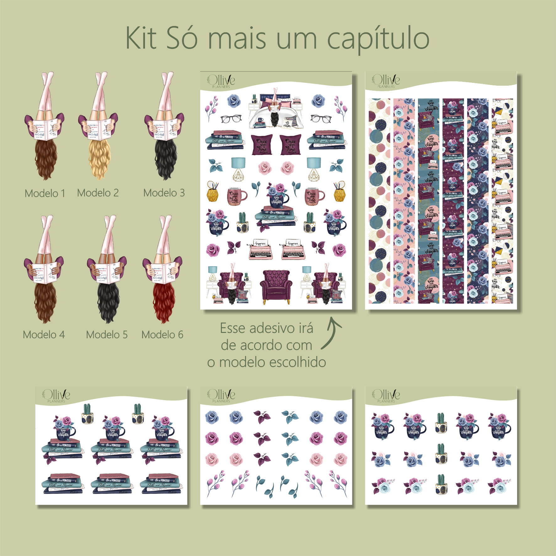 Só mais um capítulo - Kit (2 cartelas e 3 mini cartelas)