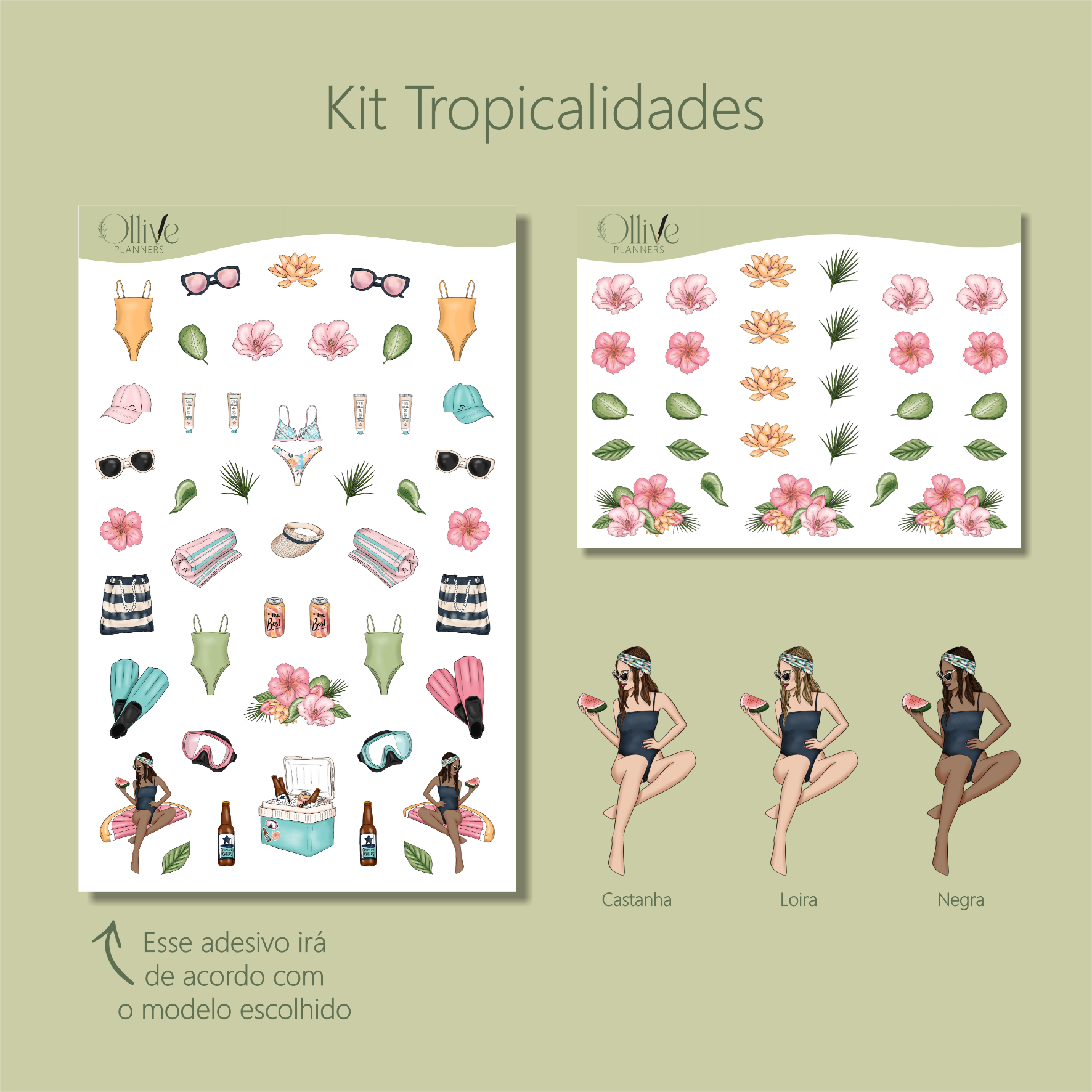 Tropicalidades - Kit (1 cartela e 1 mini cartela)